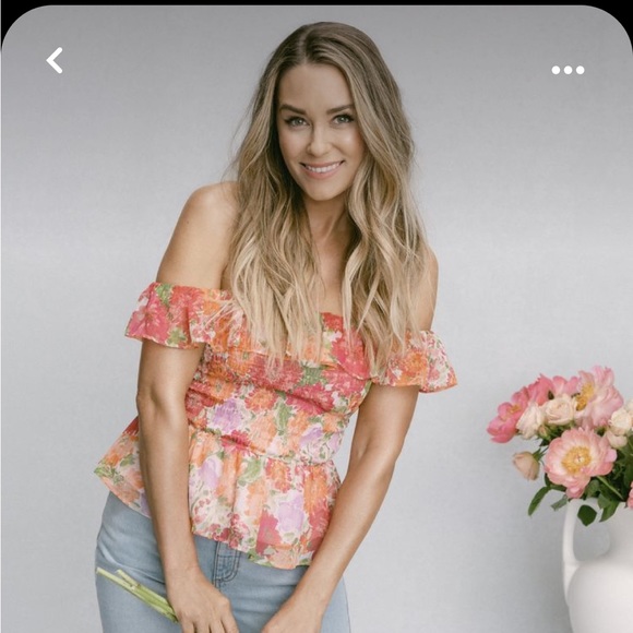 LC Lauren Conrad Tops - LC Lauren Conrad Smocked Peplum Top, Floral Print